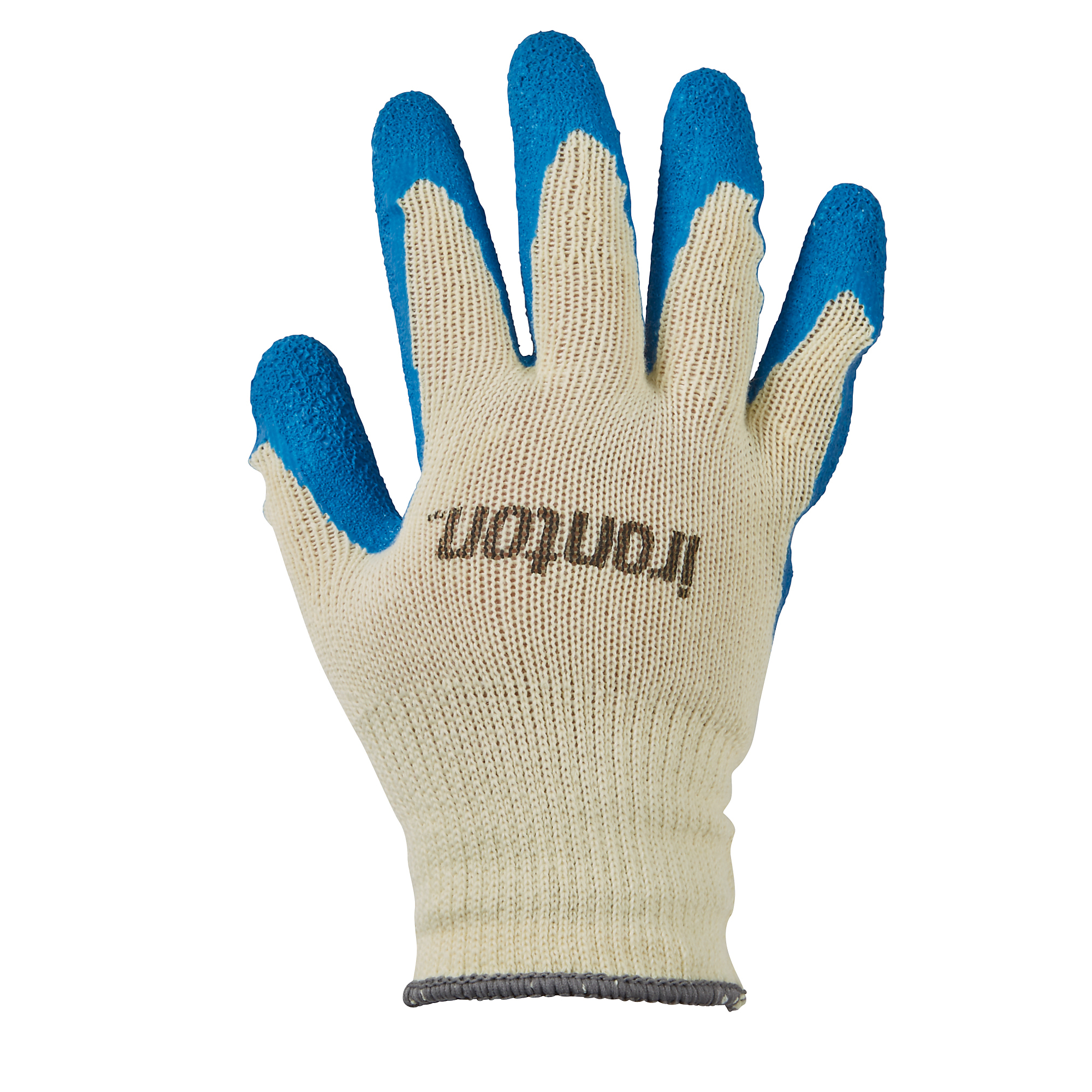 Ironton Latex-Coated Work Gloves, Blue/Gray